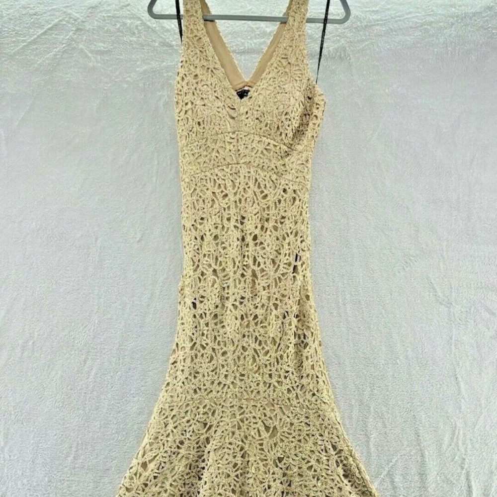 David Meister Womens Gold Formal Dress